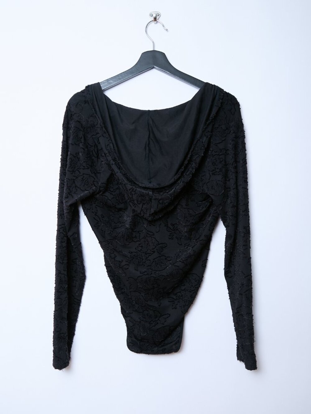 Savage x Fenty Charmed Prince Hooded Long Sleeve Bodysuit Teddy Black Caviar NWT - Picture 4 of 12